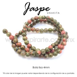 Jaspe unakita, bola lisa 4mm