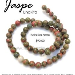 Jaspe Unakita, bola lisa 6mm