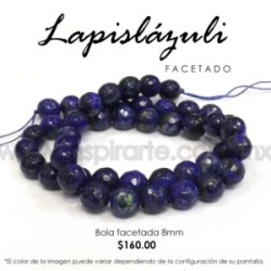 Lapislázuli, bola facetada 8mm