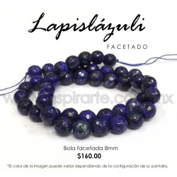Lapislázuli, bola facetada 8mm