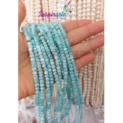 Larimar dona facetada 5.5mm x 3.5mm