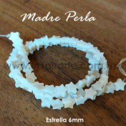 Madre perla, estrella 6mm