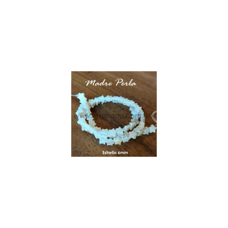 Madre perla, estrella 6mm