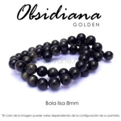 Obsidiana Golden, bola lisa 8mm