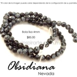 Obsidiana nevada, bola lisa 4mm