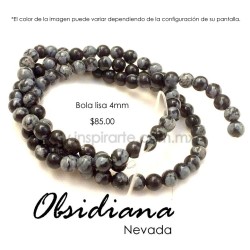 Obsidiana nevada, bola lisa 4mm