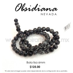 Obsidiana nevada, bola lisa 6mm