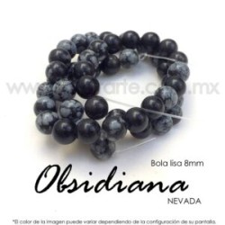 Obsidiana nevada, bola lisa 8mm