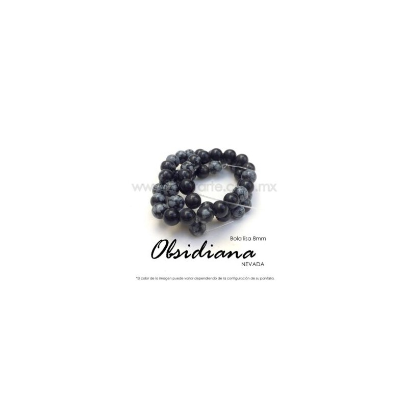 Obsidiana nevada, bola lisa 8mm