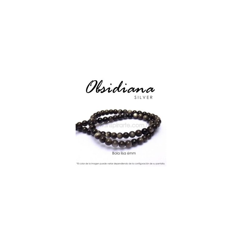 Obsidiana Silver, bola lisa 6mm