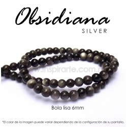 Obsidiana Silver, bola lisa 6mm