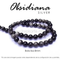 Obsidiana Silver, bola lisa 8mm