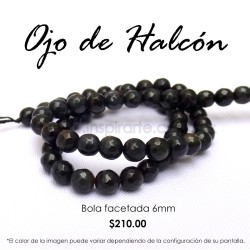 Ojo de Halcón, bola facetada 6mm