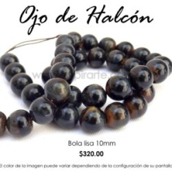Ojo de halcón, bola lisa 10mm