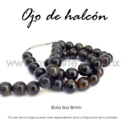 Ojo de halcón, bola lisa 8mm