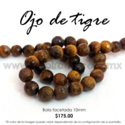 Ojo de Tigre bola facetada 10mm