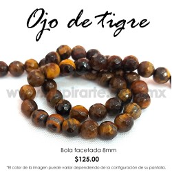 Ojo de Tigre bola facetada 8 mm