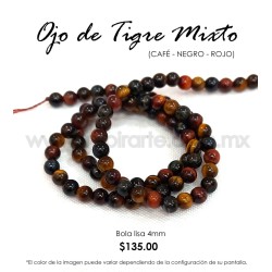 Ojo de Tigre mixto bola lisa 4 mm