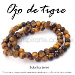 Ojo de tigre, bola lisa 6mm