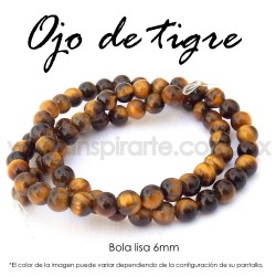 Ojo de tigre, bola lisa 6mm
