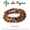 Ojo de tigre, bola lisa 8mm