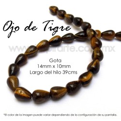 Ojo de tigre, gota 14mm x 10mm