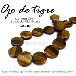 Ojo de tigre, moneda 25mm