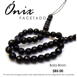 Ónix, bola facetada 8mm
