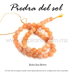Piedra del sol bola lisa 8mm