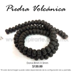 Piedra Volcánica dona, 8 mm x 5 mm