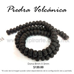 Piedra Volcánica dona, 8 mm x 5 mm