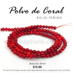 Polvo de Coral Rojo bola lisa 3 mm