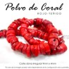 Polvo de Coral rojo corte dona irregular 9mm x 4mm