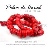 Polvo de Coral rojo corte dona irregular 9mm x 4mm