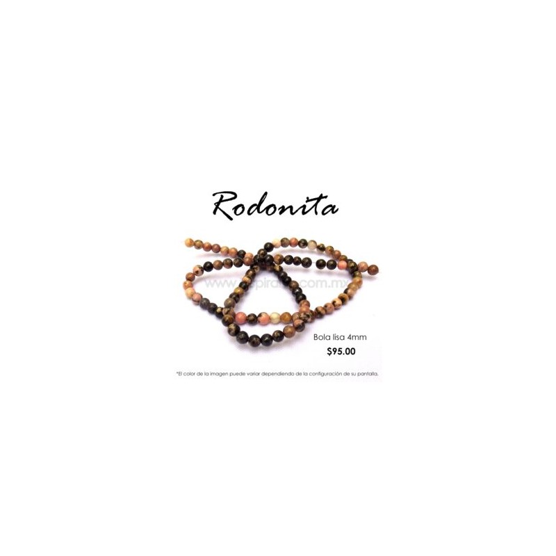 Rodonita, bola lisa 4mm