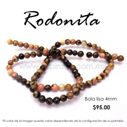 Rodonita, bola lisa 4mm