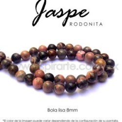 Rodonita, bola lisa 8mm