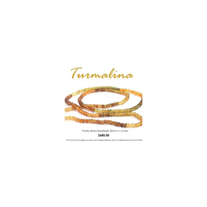 Turmalina dona facetada 3mm x 1.5mm