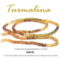 Turmalina dona facetada 3mm x 1.5mm