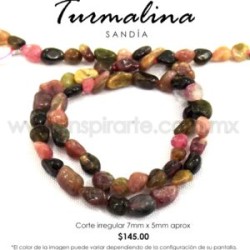 Turmalina sandía, corte irregular 7mmx5mm