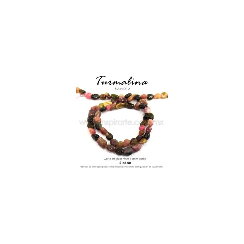 Turmalina sandía, corte irregular 7mmx5mm