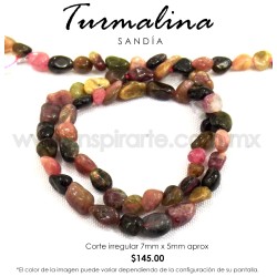 Turmalina sandía, corte irregular 7mmx5mm