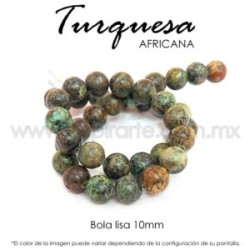 Turquesa africana bola lisa 10mm