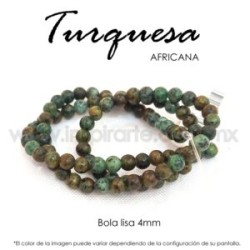 Turquesa africana bola lisa 4mm