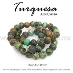 Turquesa africana bola lisa 8mm