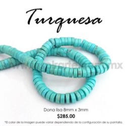 Turquesa dona lisa 8 mm x 3 mm