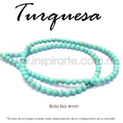 Turquesa, bola lisa 4mm
