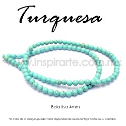 Turquesa, bola lisa 4mm