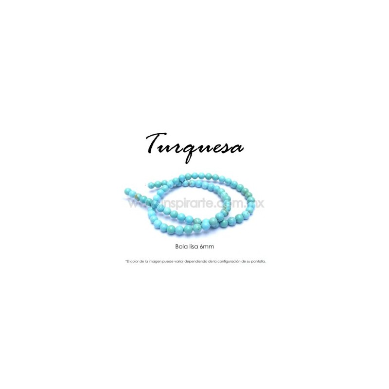 Turquesa, bola lisa 6mm