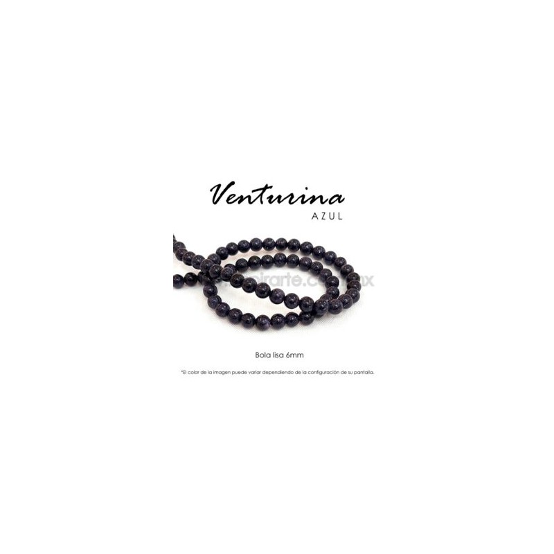 Venturina azul bola lisa 6mm